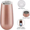 Tumbler da 6 once tazza di birra champagne 22 colori con tazza di acciaio inossidabile coperchio thermos tazze isolate da flauto regali di damigella d'onore ss0113