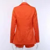 Spring herfst nieuwe mode elegante dame slanke open stitch jas blazers shorts tweedelig set vrouw blazer set y220804