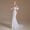 Designer Mermaid Wedding Dresses Off Shoulder Full Lace Beach Backless Strapless Bridal Gown Real Pictures CPS1996