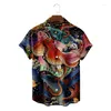 Camisas casuais masculinas Criatura do mar Hawaiian Casual Casual Hawain