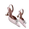 Luxe designer sandalen strik kristal versiering gesp hoge hakken Amina muaddi Begum puntige zonnebloem sandalen zomerschoenen