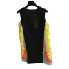 Vintage Print Slit Vest Robes Pour Femmes Designer De Luxe Sans Manches Parti Robe De Mariée De Mode Dames Jupes D'été