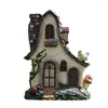 Decorações de interiores Acessório de jardim de fadas Casa segura em miniatura estatueta de decoração não feita resina resina em casa