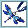 Pendant Necklaces Pendants Jewelry New Style 6 Colors Vintage Enamel Dragonfly Crystal Organza String Necklace Fashion Ship Drop Delivery