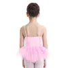 Tjejklänningar Kids Girls Child Ballet Dance Performance Dancewear Spaghetti Shoulder Straps med Bowties Gymnastics Leotard Tutu Dress