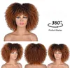 Pelucas sintéticas de pelo Cosplay pelo corto afro rizado pelucas rizadas con flequillo africano sintético ombre sin cola cosplay para mujeres negras alta temperatura 220225