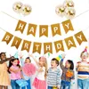 Grattis på födelsedagsbrev glitter papper banner dra flagga barns dag party fest baby shower dekoration c0722
