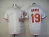 Filme Vintage Baseball Jerseys Usa Costurado 19 ChrisDavis 22 JimPalmer 30 ChrisTillman Tudo Costurado Away Respirável Esporte Venda Jersey de Alta Qualidade