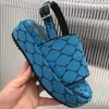 2022 New Fashion G Women Sandals Slippers Designer Luxury Flat Heels Slippers Franringbone Back Strap Platfort Rubber Sandal Leat