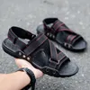 Sandalet sandalias hombre verano erkekler yaz eğlence mens ayakkabıları düz siyah sıradan ayakkabı moda açık plaj adam sandaletssandals