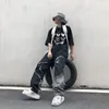 Męskie dżinsy Tassel mężczyźni kobiety Hip Hop Streetwear Lose patchwork proste dżinsowe spodnie męskie harajuku duże szerokie spodnie nogi unisexmen's