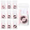 3D Round Lash Box Eyelash Packaging Combination Curler Brush and Self Adhesive Strip Glue Free Thickness Natural Beauty Tool Coloris Makeup Lashes Extensions
