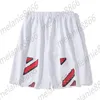 Off Shorts Simple Arrow Short Ow Men's and Women's Beach Pants White Printed Letter x Gym Training