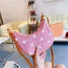 Ontwerper Een schoudertassen Dameshandtas Vintage metalen ketting Onderarmtas Crossbody Tas Half Maan Purse Pink Denim Loop Rou2727