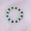 Handmade strands bracelet natural 8-9mm white freshwater pearl green red jade 20cm for women jewelry fashion