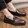 Dres Shoe Gentleman Flat Brief sur les hommes britanniques Loafer Abricot Brown Casual Formal Shoe Dropshipping 220723