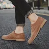 Klädskor män skor England Trend Casual Shoes Male Suede Oxford Wedding Leather Dress S 220824