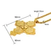 grande moneta croce pendenti 24k fine oro strass ROSSO verde blu scuro gioielli collane lunghe 24" Africa habesha etiope