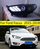 Head Lamp för Ford Focus LED-strålkastare 20 15-20 18 Bil Running Light High Beam-strålkastare Angel Eye Front Lights