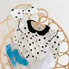 Jumpsuits Spring Autumn Fashion Niemowlę Oneumarną bawełnianą marnowanie ubrania dziecięce dziewczyna Polka kropka długie rękaw Toddler rompersjumpsuits