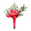 Dekorativa blommor kransar konstgjorda blommor tyg brud och brudgum corsage rose liten knopp siden före bröllopsdag dekoration par