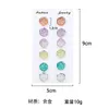 Fashion Colorful round Studs Combination One Card 6 Pairs Women's Earrings Colorful Earring Set