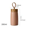 280 ml creatieve houtnerf 304 roestvrijstalen mok draagbare drinkfles vacuüm waterbeker schattige mini-tumbler drinkware aanpasbaar patroon promotiegeschenk ZL0794