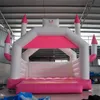 PVC Pink Princess Inflatable Bouncy Castle Moonwalks Jumping Bouncer Wedding White Bounce House For Kids Play