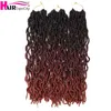 18 pollici Dea Faux Locs Capelli all'uncinetto Onda sintetica Ombre Estensioni intrecciate Fatte a mano 18 Fili Expo City 220610