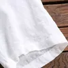 3xl夏コットンリネンブラウス女性サマーカフタンバギーボタンシャツカジュアルな格子縞の半袖チュニックトップL220706