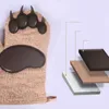 Paire de mitaines de four Gants anti-brûlure en silicone Cuisine Cuisson au four à micro-ondes Épaissies Mitaines d'isolation thermique résistantes à la chaleur