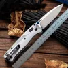 Top quality 535BK-4 Folding Knife D2 Satin Drop Point Blade Aviation aluminum Handle EDC Pocket Knives With Retail Box