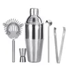 UPORS Juego de cócteles de acero inoxidable 550 ml / 750 ml Coctelera con Muddler Jigger Bar Cuchara Ice Tong tender Kit 220509