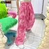 KOSAHIKI Punk Tie Dye Women Wide Leg Pants Casual Streetwear Japanese Trousers Harajuku Hip-hop s Sweatpants Baggy Pantalon 220325