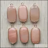 Konst och hantverk Natural Stone Section Oval Shape Connector Charms Rose Quartz Blue White Crystal Pendants For Jewelry Acces Sports2010 Dhwyu