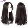 Hair Synthetic Wigs Cosplay Xiyue Long Synthetic Curly Wigs with Center Bangs Natural Dark Brown for Women Cosplay Heat Resistant Fiber 220225