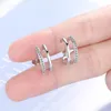 stud stud 925 Sterling Silver Earrings for Women Jewelry Zircon semicircle arring arging lady isclicing accessoriesstud