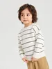 Pullover für Kleinkinder und Jungen mit Streifenmuster und überschnittener Schulter SHE01