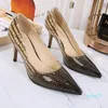 Kleding schoenen hoge hakpompen ontwerp stiletto 7,5 cm klassieke vrouwen groot formaat 35-42 slang afdrukken puntige teen modieus sexy