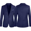 Wiosenna jesień mody Mężczyźni Slim Formal Solid Kolor Business Kombinezon One Button Lapel Long Rleeve Pockets Back Slit 220801