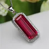 Pendant Necklaces YEE Store Fashion Style Silver Necklace For Women Long Stone Red Corundum Personality Customization Jewelry GiftPendant