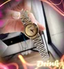 Élégant Or Rose Bracelet En Acier Inoxydable Montre 37mm Mode Populaire Femmes Montres À Quartz Hip Hop Simple Designer Dames Horloge