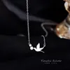Chains Korea Temperament Cute Swallow Literary Short 925 Sterling Silver Clavicle Chain Trendy Female Necklace JewleryChains
