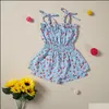 Strampler JumpsuitsStrampler Baby Kinder Kleidung Baby Umstandsmode Mädchen Blumen Blumendruck Kleid Strampler Kinder Sli Dhofh