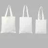 Women White Canvas shoppingväskor Eco återanvändbar vikbar axelväska stor handväska bomullsäck med böcker väska Eco Friendly 0421