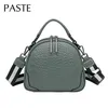 Evening Bags Unique Design Luxurious Stone Pattern Top Grain Cowhide Leather Women Shoulder Bag 2 Straps All-match Girl Crossbody CuteEvenin