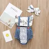 Neonate Pagliaccetto girasole con fascia Fiore neonato Tute volanti manica 2019 estate Boutique Bambini pizzo Arrampicata