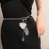 Cinture da donna alla moda con pettine a forma di cuore in metallo con catena in vita, decorazione sottile per le donne, designer di lusso, marchio Punk Rock