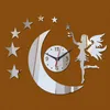 Zegary ścienne Sprzedaż 3D Acryl Mirror Clock DIY Stickersliving Room Kwarc Geometryczna igła Nowoczesna dekoracja