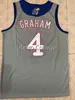 Sjzl98 #4 Devonte Graham Kansas Jayhawks KU Throwback College Basketball Jersey Punti di ricamo Personalizza qualsiasi dimensione e nome